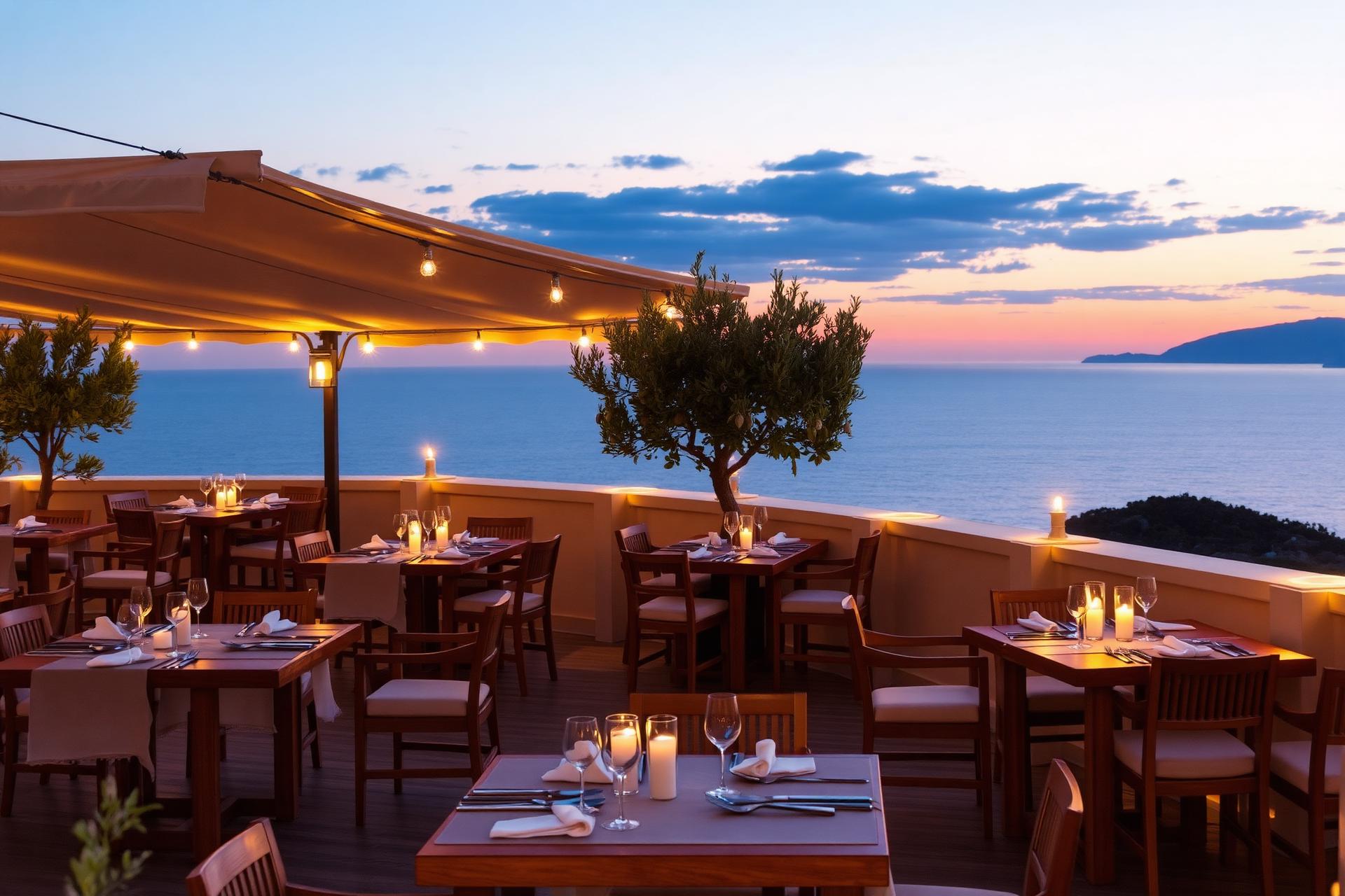 Terraza de Taberna Padre Pío con vistas al mar